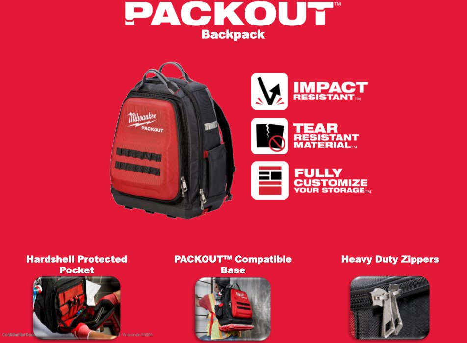 Milwaukee 48 22 8301 48 22 8321 15 In. PACKOUT Backpack With 15 In Tool Bag - Foto 11