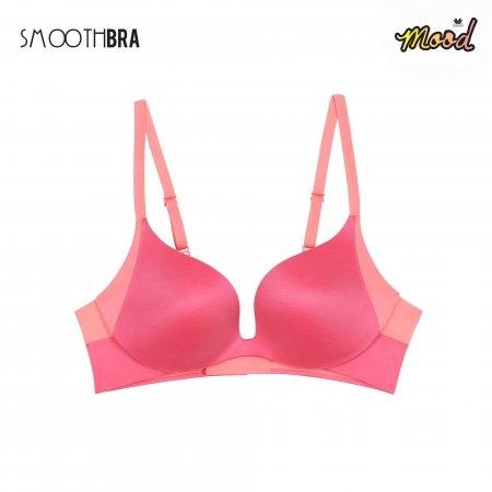 วาโก้มู้ด บราไร้ตะเข็บ เนียนซู้ด Smooth Bra by Wacoal Mood รุ่น MM1593 สีชมพูออกแดง (RP)