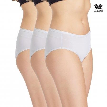 ระคายเคืองผิว เลือกใส่ Cotton Wacoal Panty Material Innovation : รุ่น Super soft Cotton WU3722 เซ็ต 3 ชิ้น สีเทา(GY) รูปแบบ Half