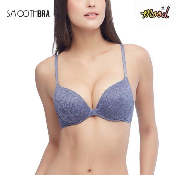 วาโก้มู้ด บราไร้ตะเข็บ เนียนซู้ด Smooth Bra by Wacoal Mood รุ่น MM1E20 สีน้ำเงินเข้ม (NB)