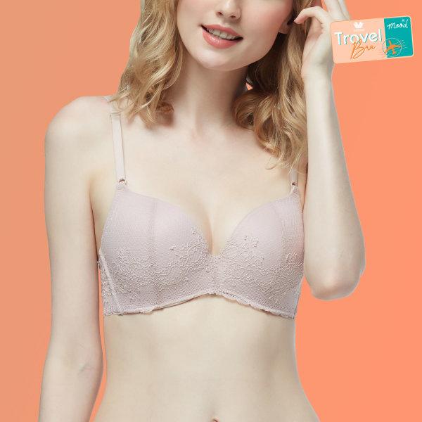 วาโก้มู้ด บราม้วนได้ Travel Bra by Wacoal Mood รุ่น MM1E40 สีชมพูกุหลาบป่า (WR)