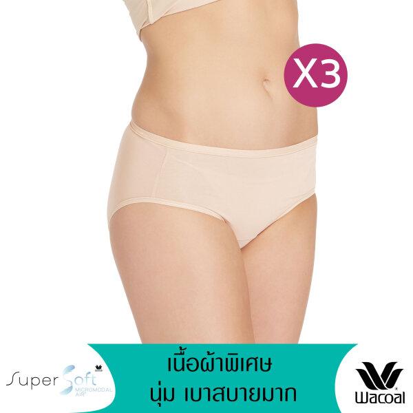 วาโก้ กางเกงในนุ่มสบาย ครึ่งตัว (Wacoal super soft Half Panty) รุ่น WU3788 Set 3 ชิ้น สีเบจ (BE)