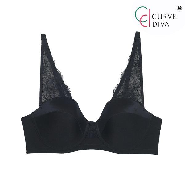 วาโก้ บราเก็บกระชับ สาวคัพใหญ่ Wacoal Curve Diva คัพดีเวอร์ รุ่น WB7946 สีดำ (BL)