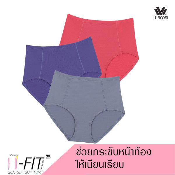 Wacoal Short Secret Support Panty Set 3 ชิ้น รุ่น WU4836,WU4C25 สีเทา-ม่วง-แดง (GY-PU-RE)