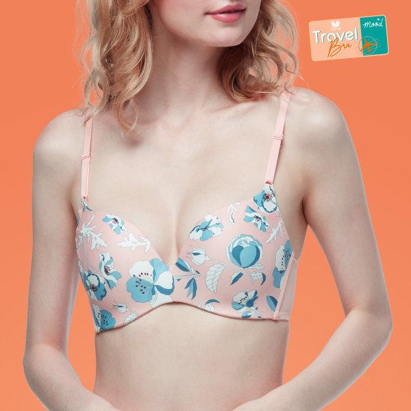 Wacoal Mood New Travel Bra บราไร้โครง ม้วนได้ คืนทรงสวย รุ่น MM1E37 สีส้ม (OR)