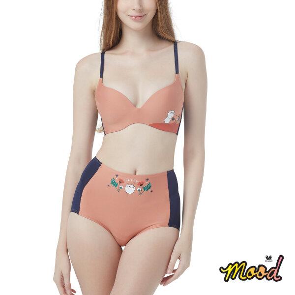 Wacoal Mood Travel Bra x Jay The Rabbit รุ่น MM1E88,MM6E88 สีโอรส (PO) เซ็ต เข้าคู่ เอวสูง