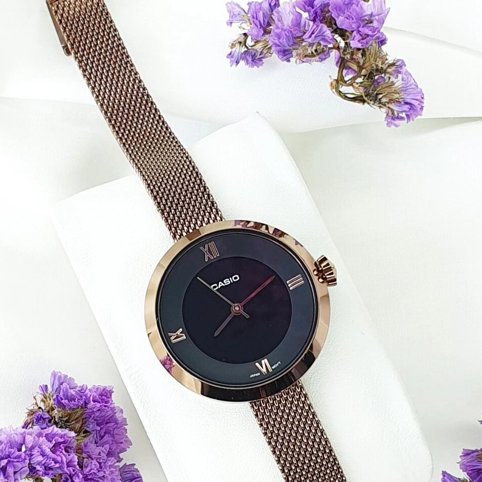 カシオ CASIO 腕時計 LTP-E154MR-1A レディース カシオスタンダード CASIO STANDARD クォーツ ブラック ローズゴールド