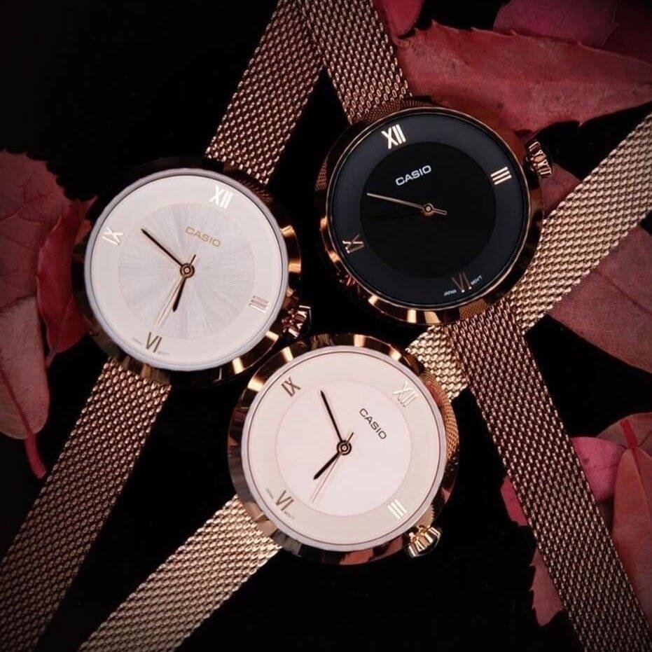 カシオ CASIO 腕時計 LTP-E154MR-1A レディース カシオスタンダード CASIO STANDARD クォーツ ブラック ローズゴールド