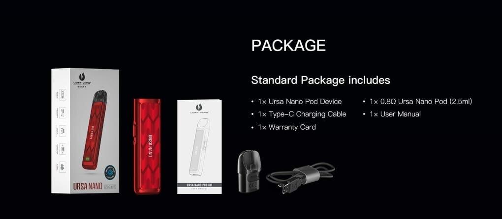 Lost Vape Ursa Nano Pod System Kit 800mAh - VAPOR INDY บุหรี่ไฟฟ้า ราคาถูก อุปกรณ์เลิกบุหรี่
