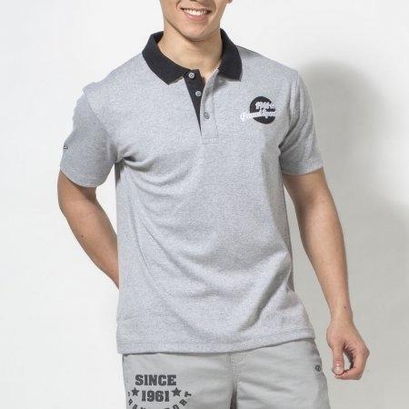DANCE QUEEN M102-5 Men's Long Sleeve Gray Polo Shirt
