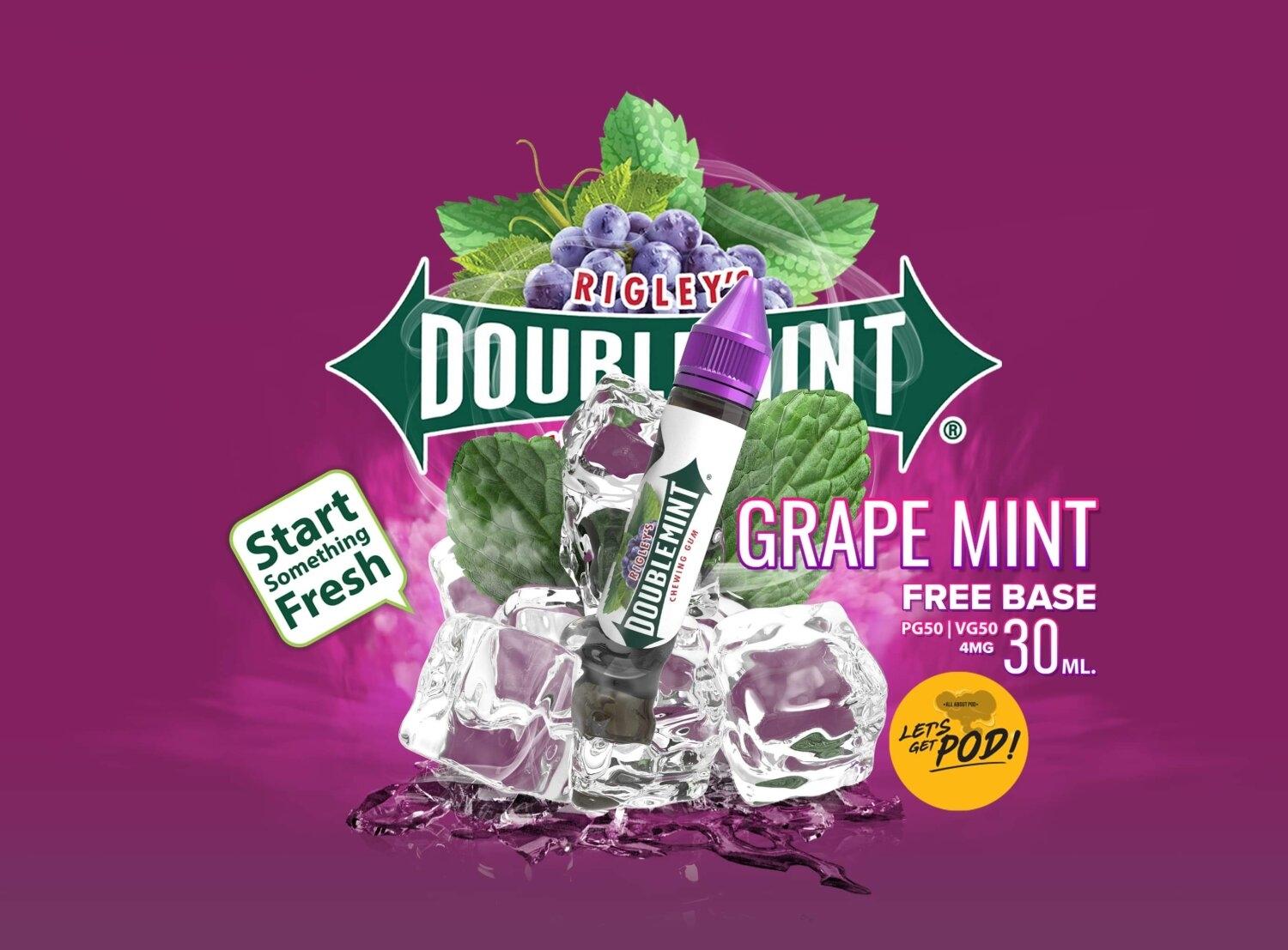 [FREEBASE]Double mint Grape Mint องุ่นมิ้นต์ 30ml 4mg Shisha Chic