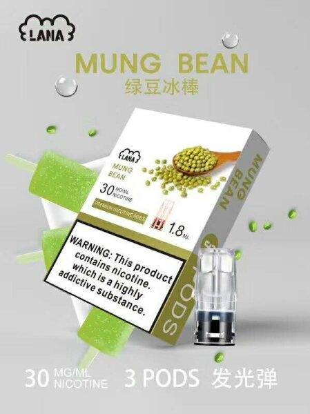 LANA Pod - Mung Bean(ถั่วเขียว) 1.8ml Nic30 ยกกล่อง3ตัว ใส่ Relx classic , KS