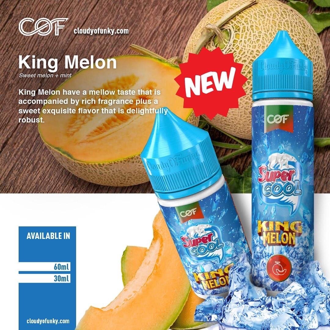 [FREEBASE]Super Cool King Melon (เมล่อนเย็น) 60ml 3mg กลิ่นชัดเย็นโดน