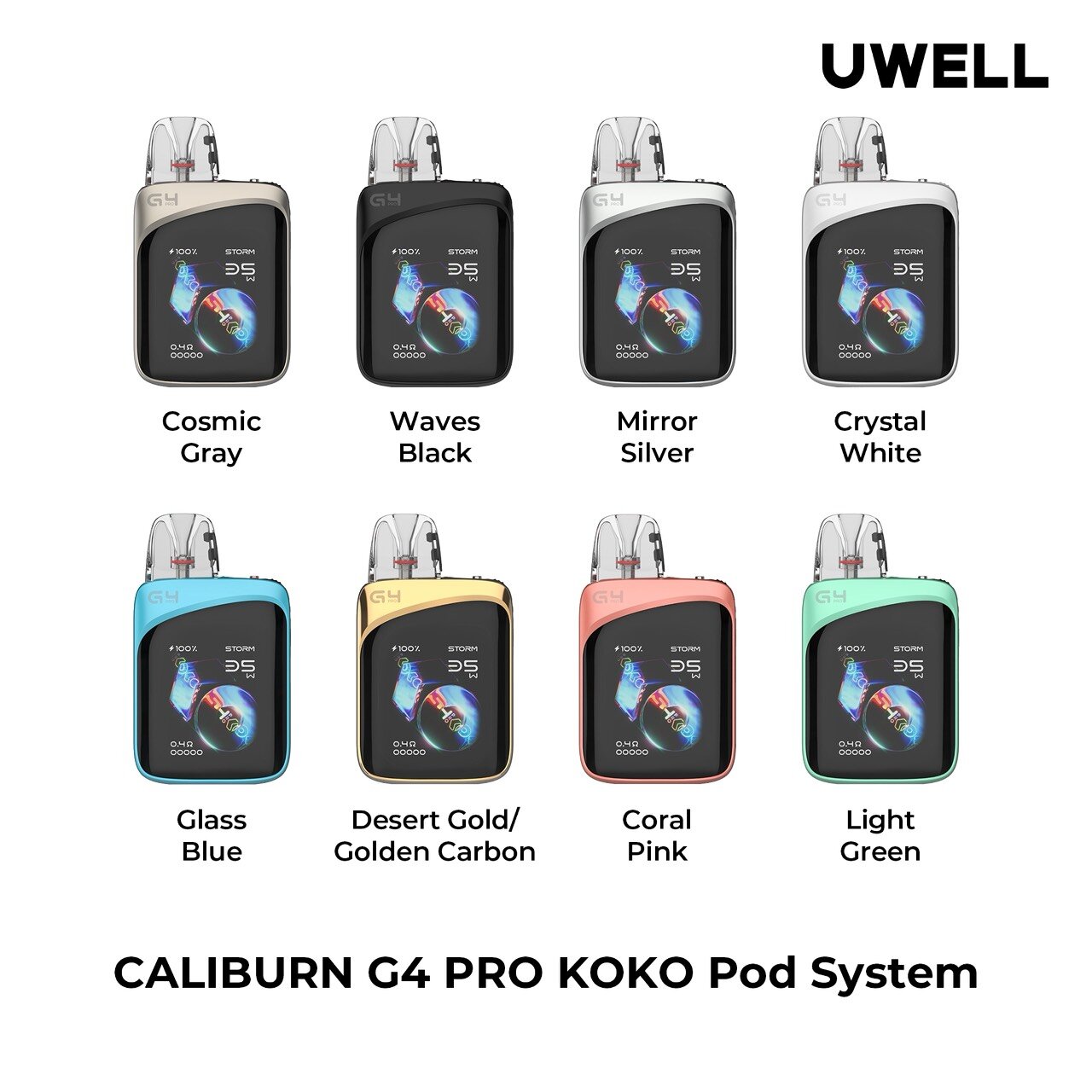 [PODSYSTEM] Uwell Caliburn G4 Pro KOKO Kit 3ml 35W มีจอบอกสถานะ แบตฯจุ2000mAh แท้