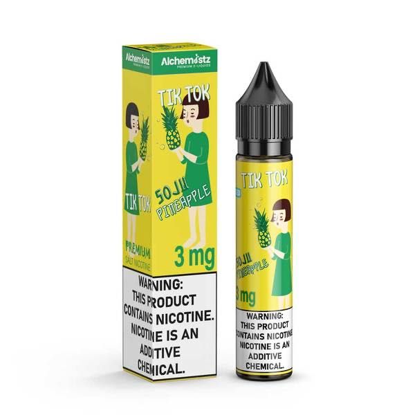 [FREEBASE]Tik Tok Soju Pineapple 30Ml 3mg Alchemistz SC