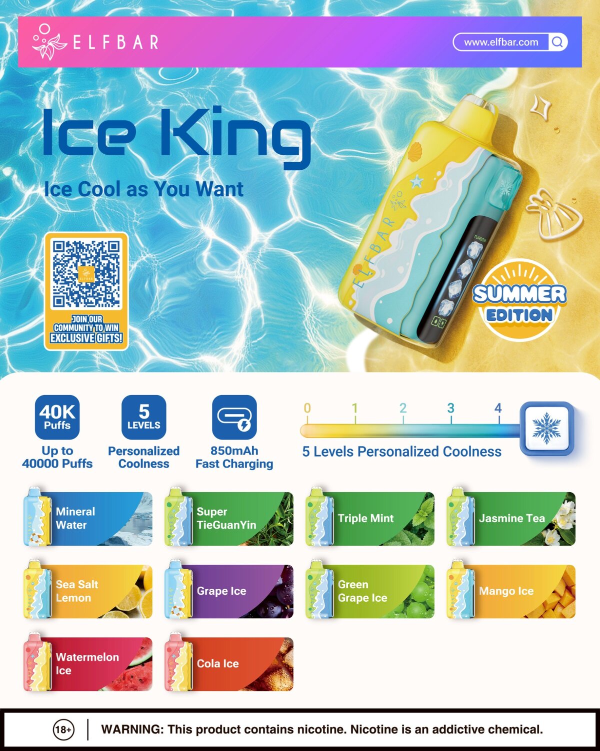 ELFbar Ice King Summer Edition 40000 Puffs 