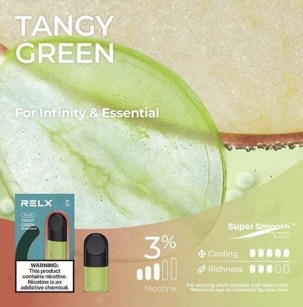 [CLOSESYSTEM]RELX Pod (Infinity,Essential) TANGY GREEN (องุ่นแอปเบิ้ล
