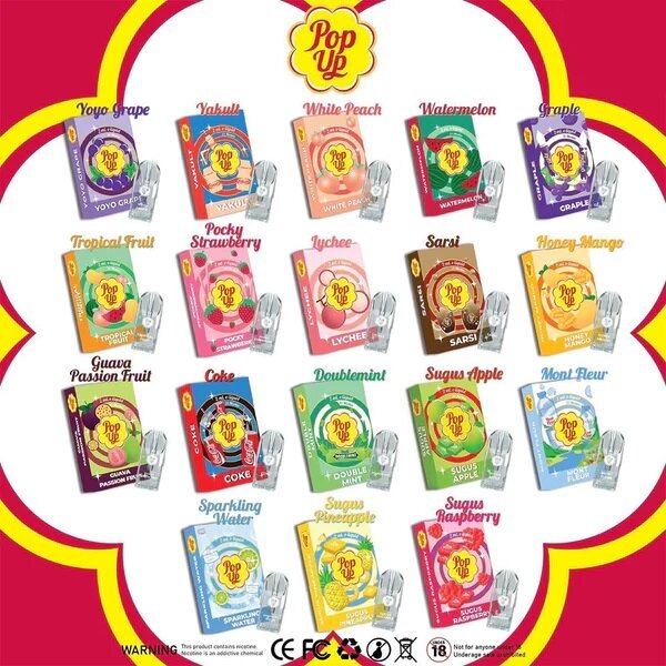 [CLOSESYSTEM]Pop Up Pod 2.0ml Nic3 กล่อง1ตัว มี 18 กลิ่น (ใส่ตระกูล