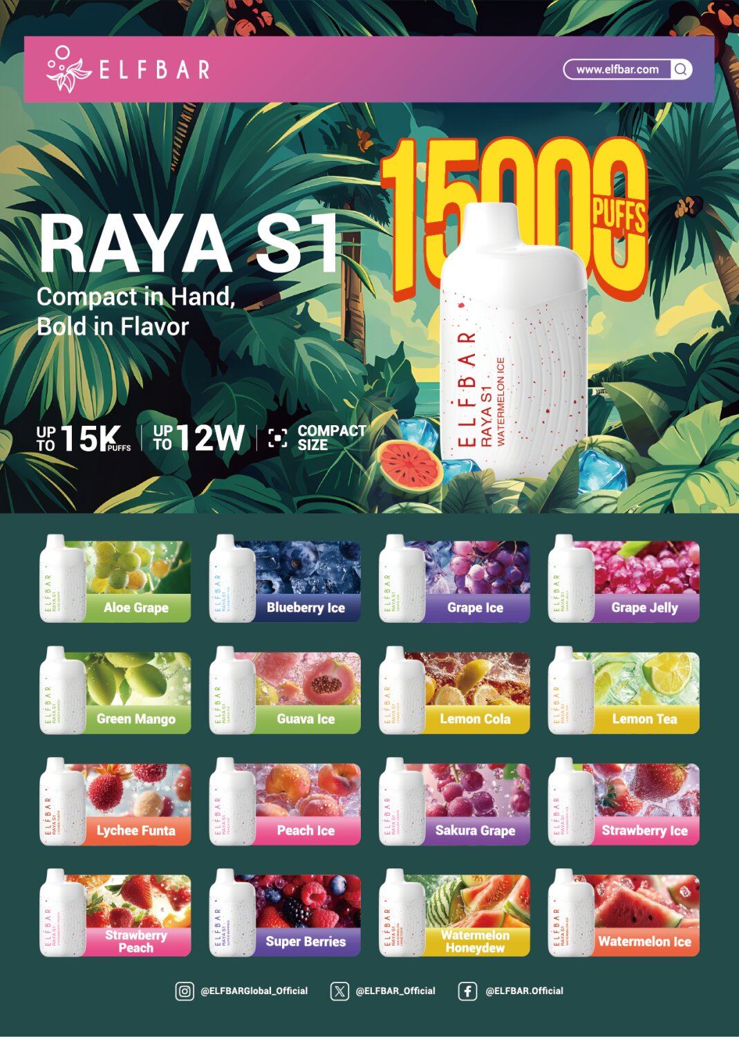 Elfbar Raya S1 15000 Puffs Disposable Pod