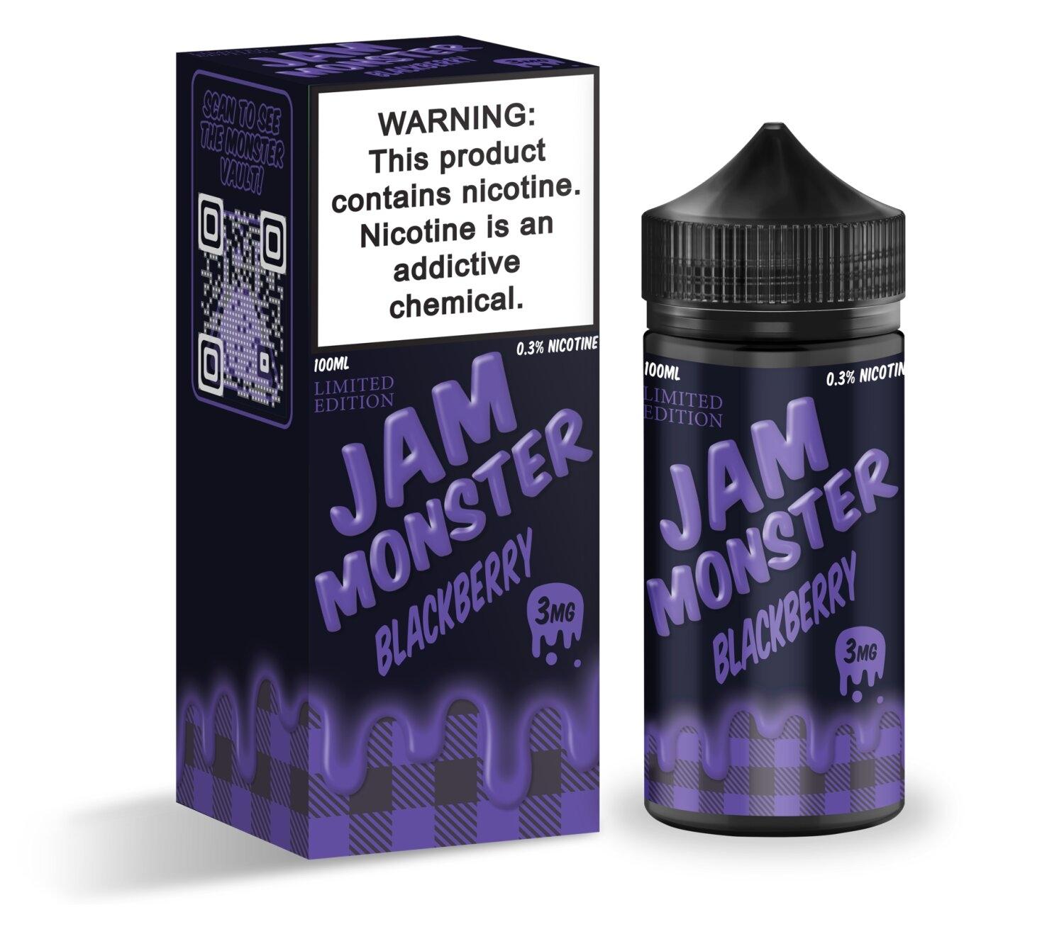 [FREEBASE]JAM MONSTER BLACKBERRY 100ml 3mg/6mg (USA) Shisha Chic