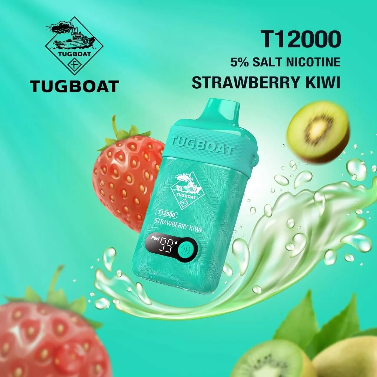 [PODDIS] Tugboat T12000puffs Disposable Pod Strawberry Kiwi สตรอว์