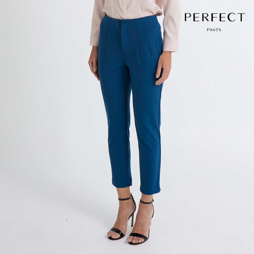 0401~Mid-rise waist ACADEMY plain hem trousers main image 1