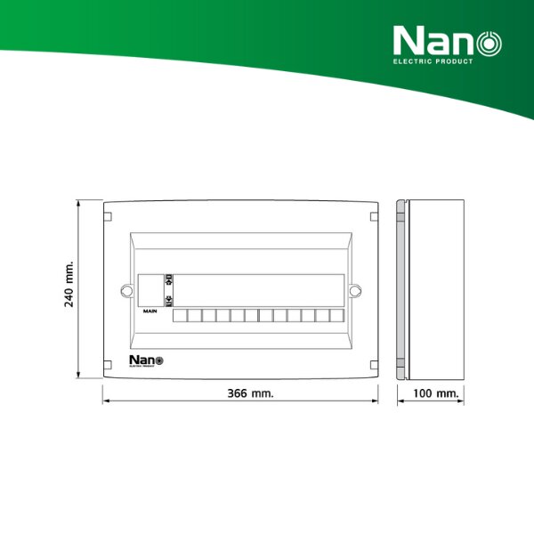 NANO ตู้คอนซูมเมอร์ยูนิต (LS Series-Plug on) เมน + 12 ช่อง (ตู้เปล่า ...