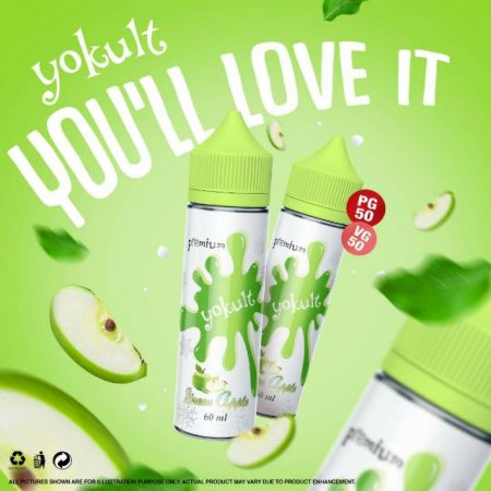 Yokult Green Apple 60ML ฟรีเบส