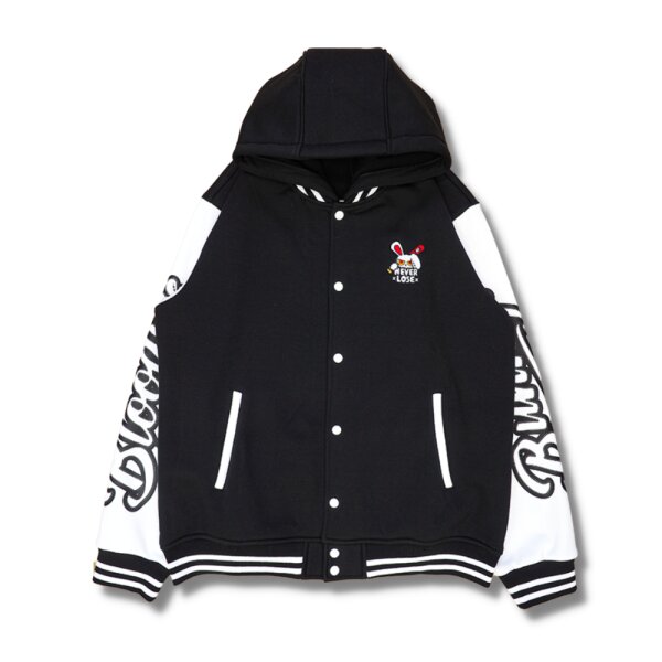 Image 34: BLOODY BUNNY (NEVER LOSE / BLACK) BASEBALL JUMPER