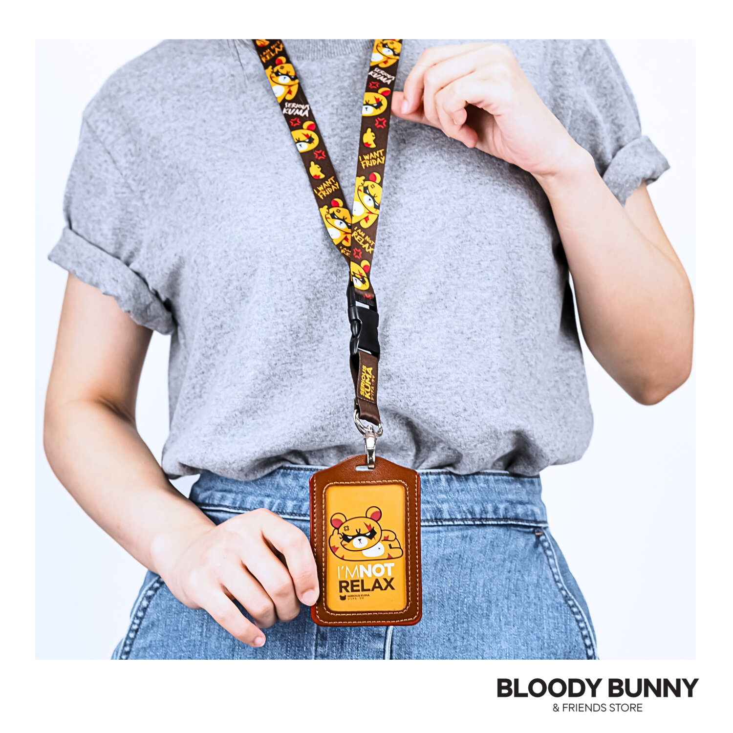 SERIOUS KUMA(NOT RELAX) NECK STRAP - BLOODY BUNNY STORE