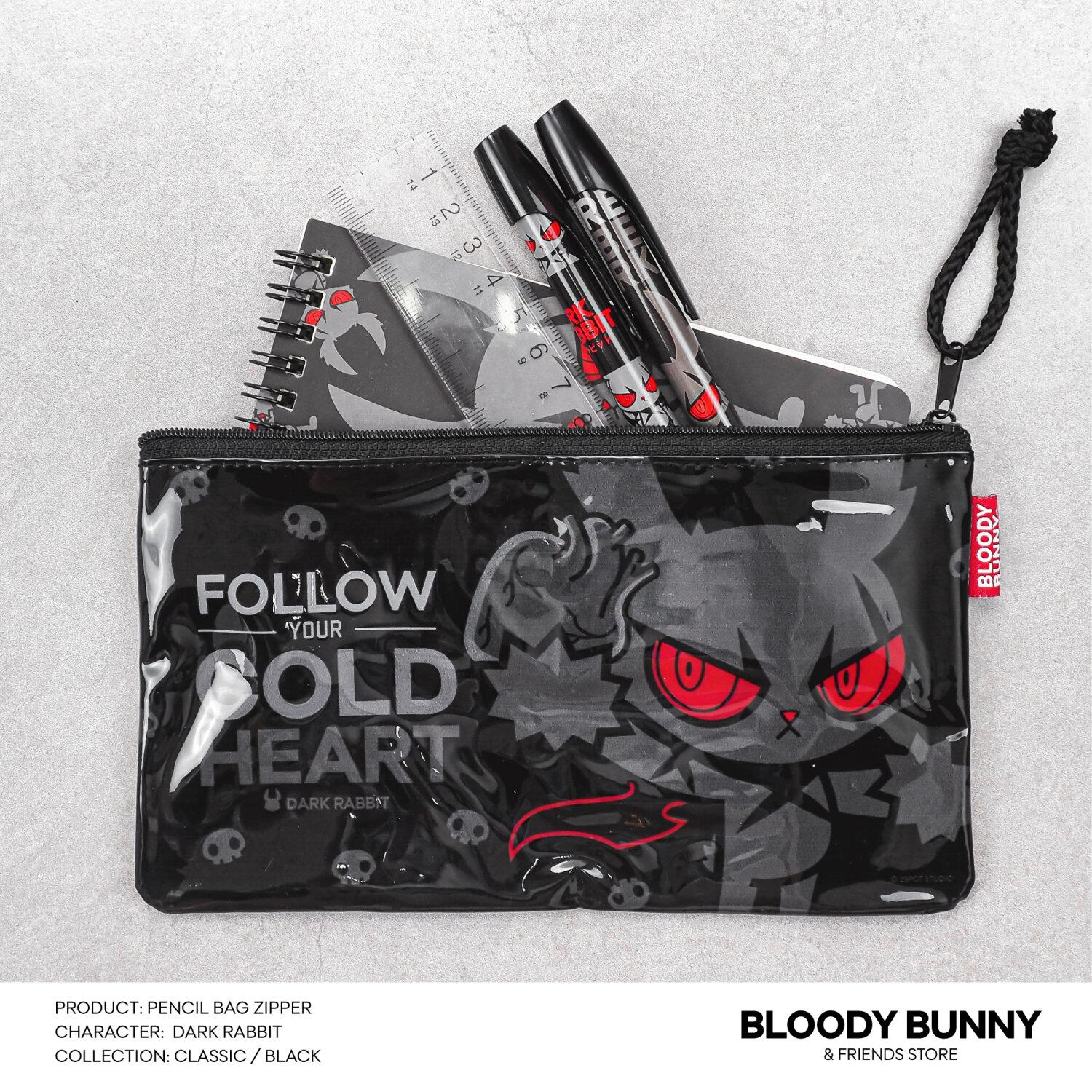 DARK RABBIT PENCIL PVC BAG (CLASSIC/BLACK) - BLOODY BUNNY STORE
