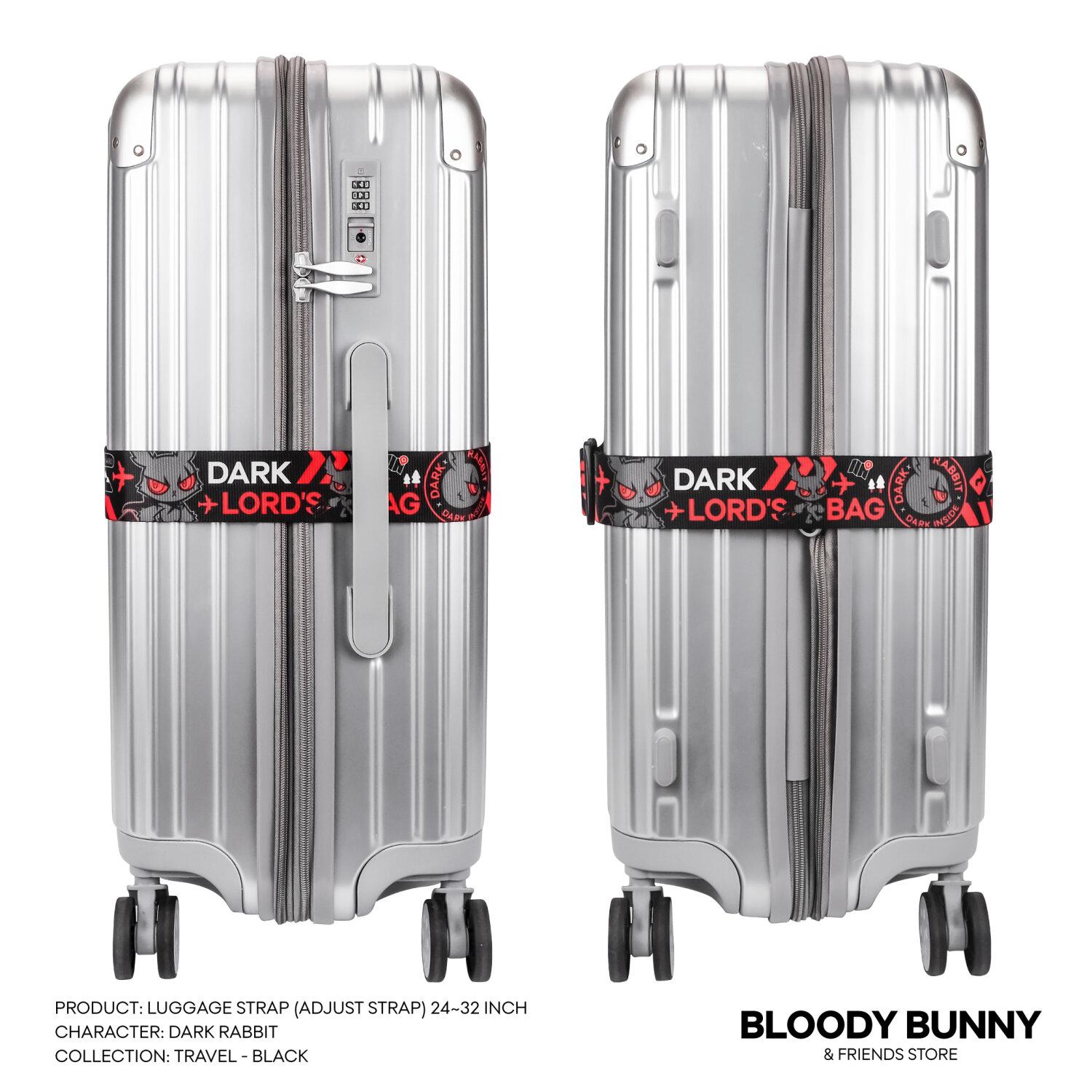 DARK RABBIT LUGGAGE STRAP (TRAVEL/BLACK) - BLOODY BUNNY STORE
