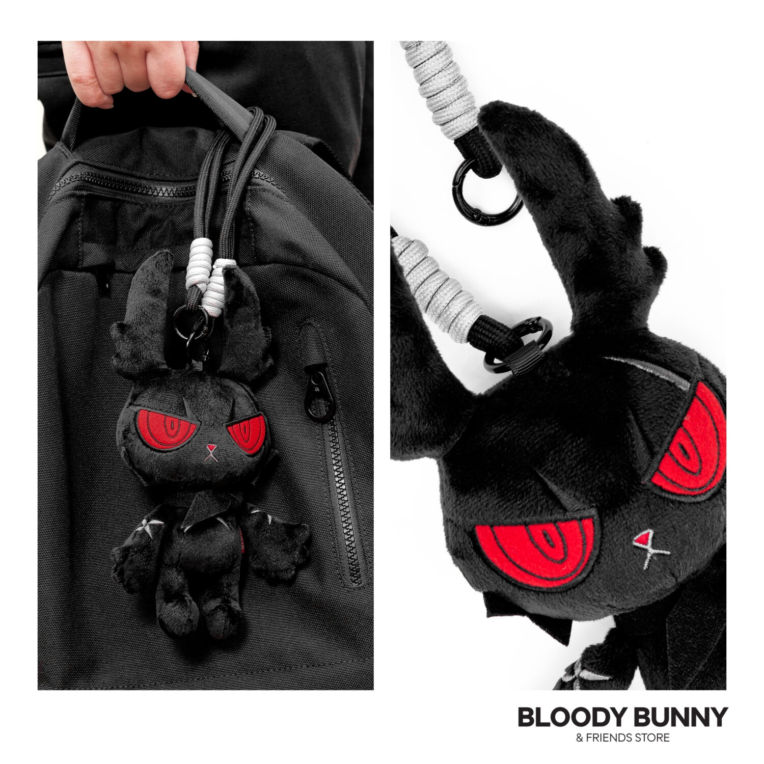 DARK RABBIT WRIST KEYCHAIN DOLL - BLOODY BUNNY STORE