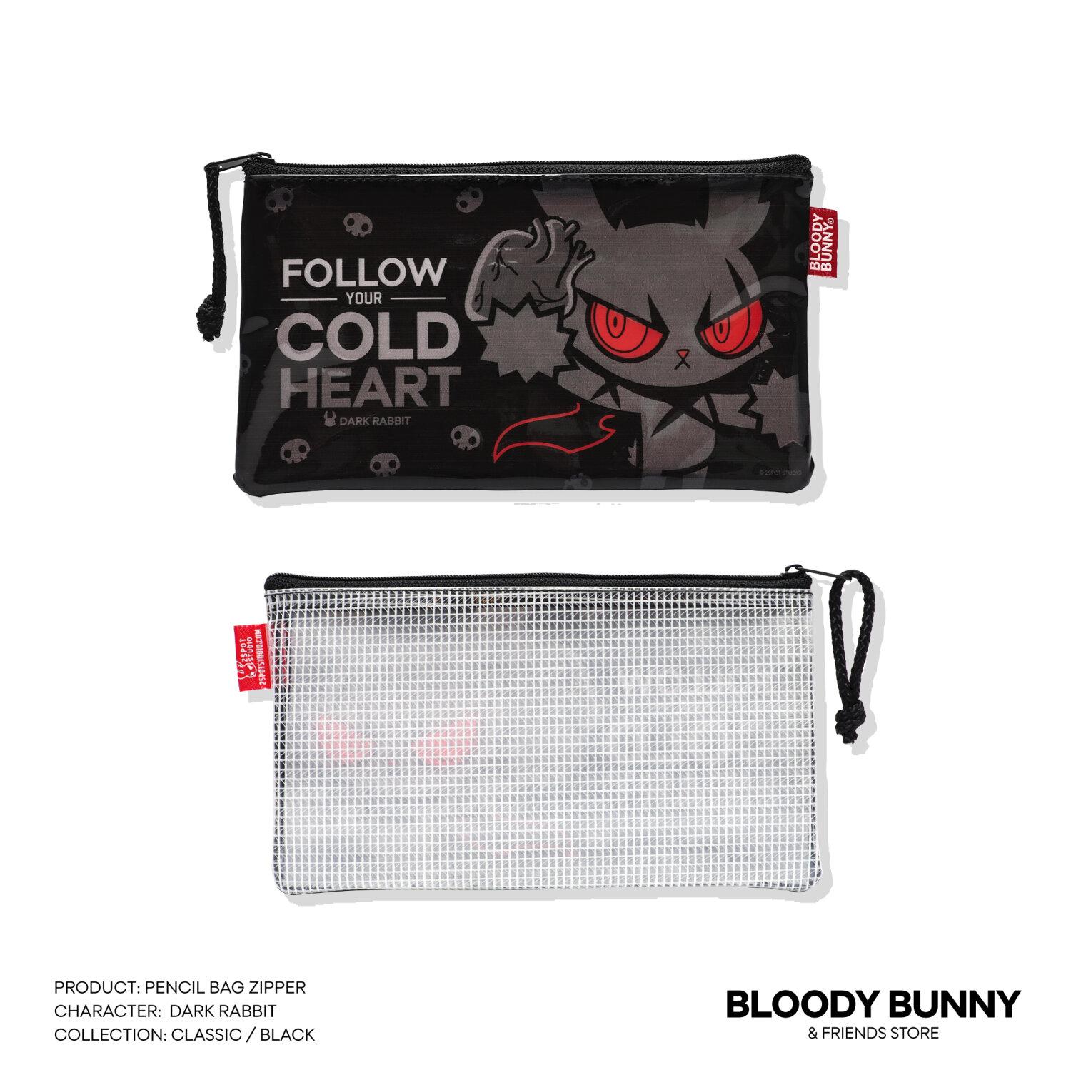 DARK RABBIT PENCIL PVC BAG (CLASSIC/BLACK) - BLOODY BUNNY STORE