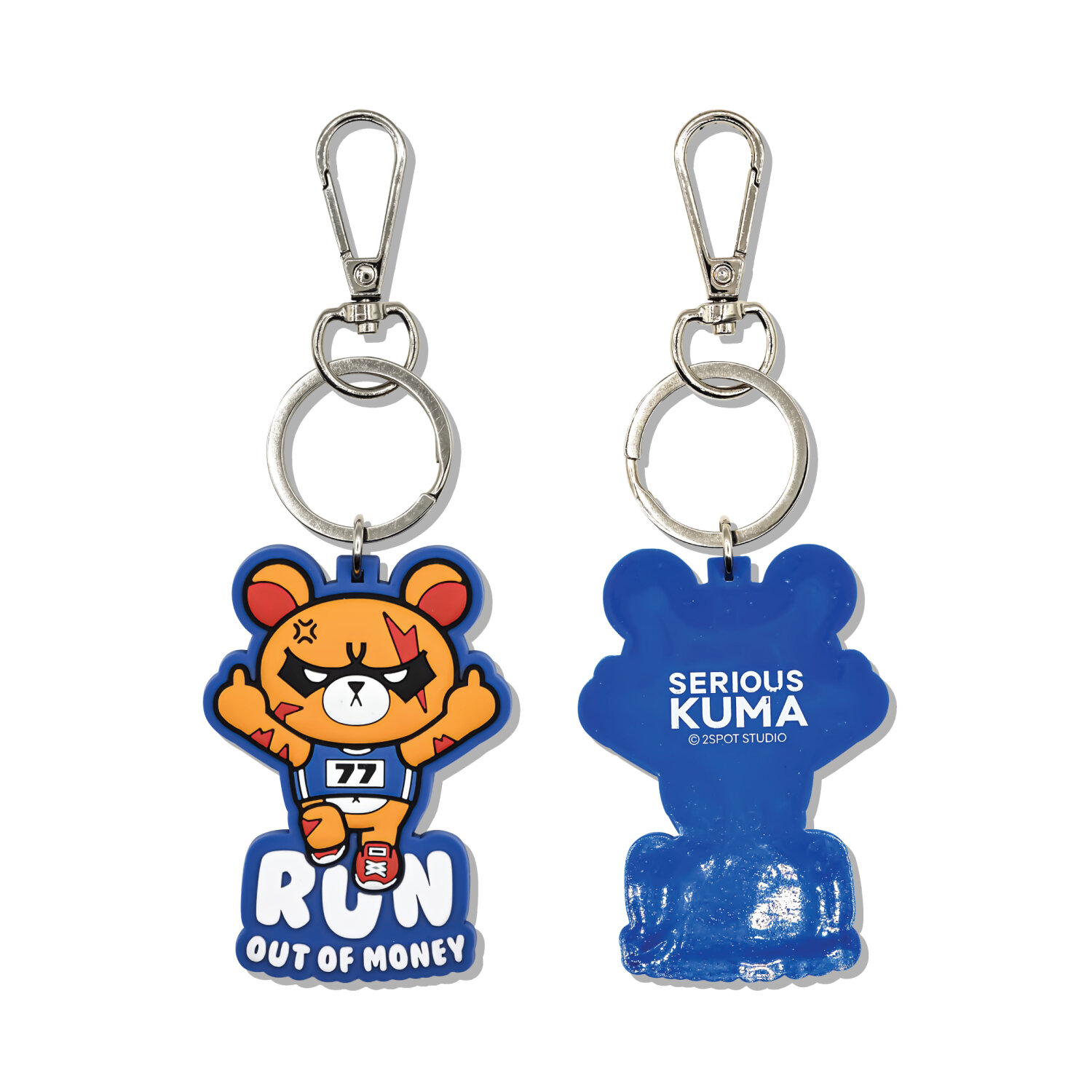 SERIOUS KUMA RUBBER KEYCHAIN (SK-I RUN-BLUE) - BLOODY BUNNY STORE