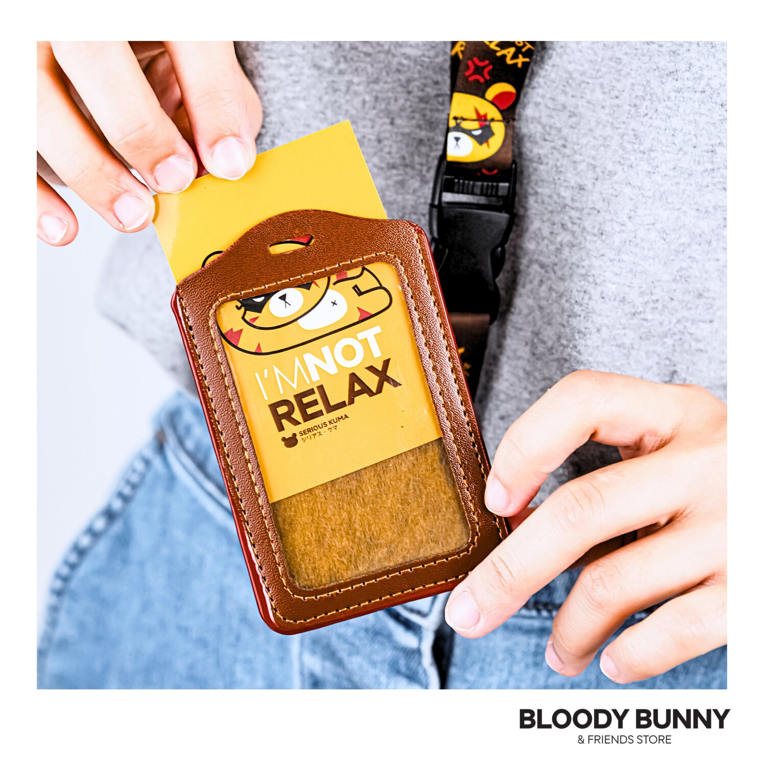 SERIOUS KUMA(NOT RELAX) NECK STRAP - BLOODY BUNNY STORE