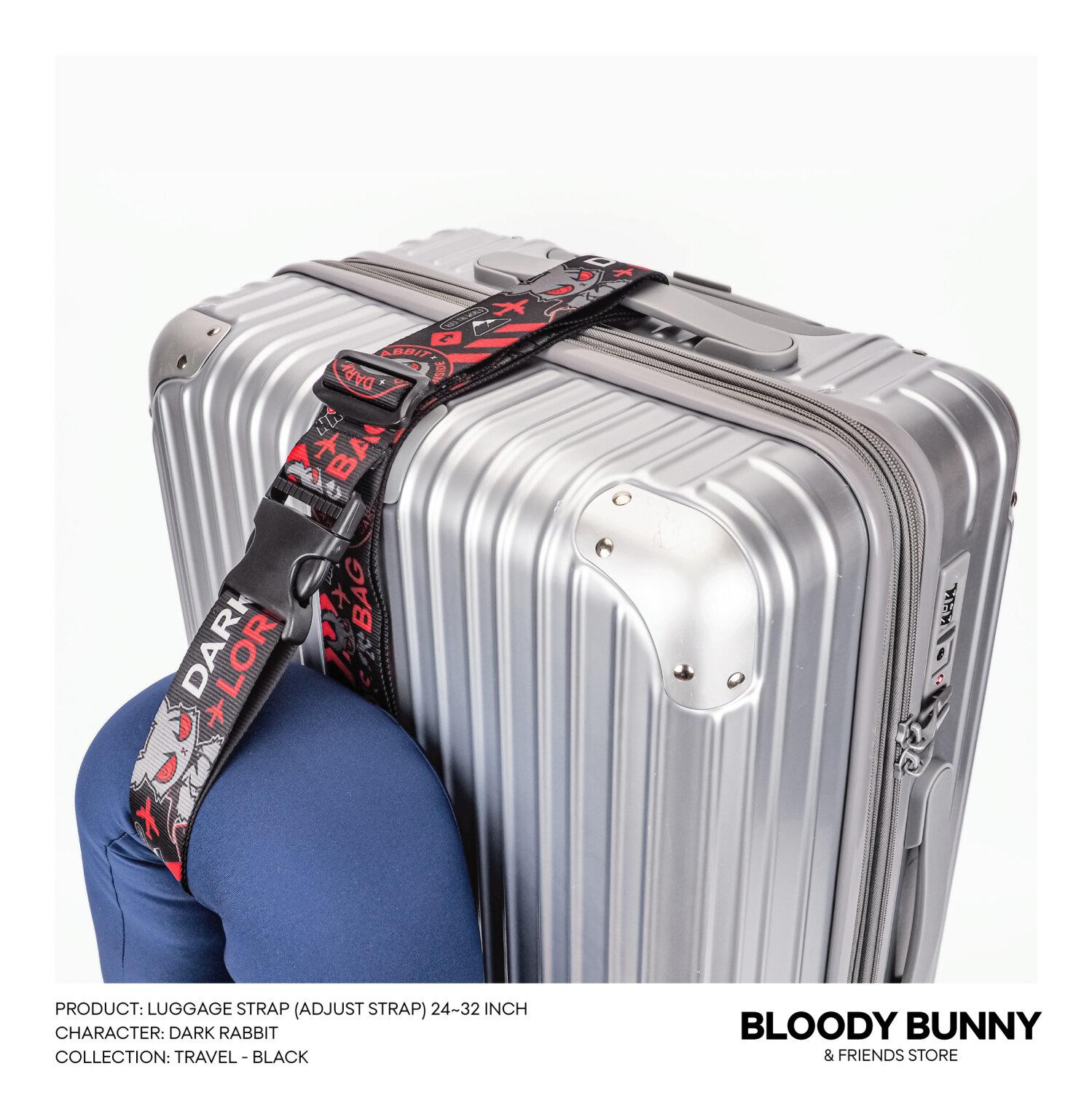 DARK RABBIT LUGGAGE STRAP (TRAVEL/BLACK) - BLOODY BUNNY STORE