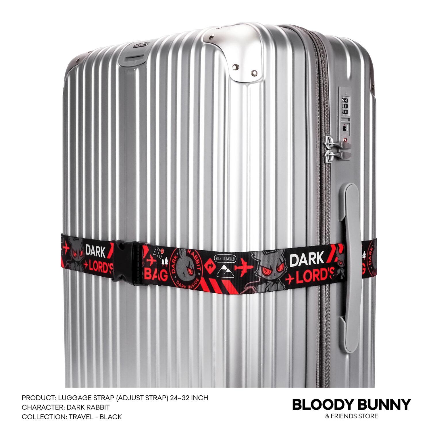 DARK RABBIT LUGGAGE STRAP (TRAVEL/BLACK) - BLOODY BUNNY STORE