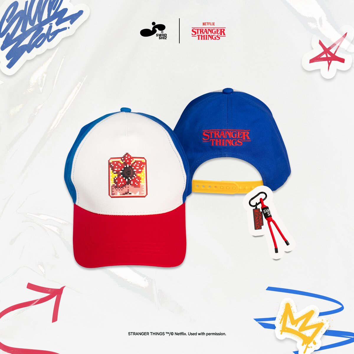 [พร้อมส่ง] Stranger Things Multicolor Cap Dustin Theme - TOYLAXY