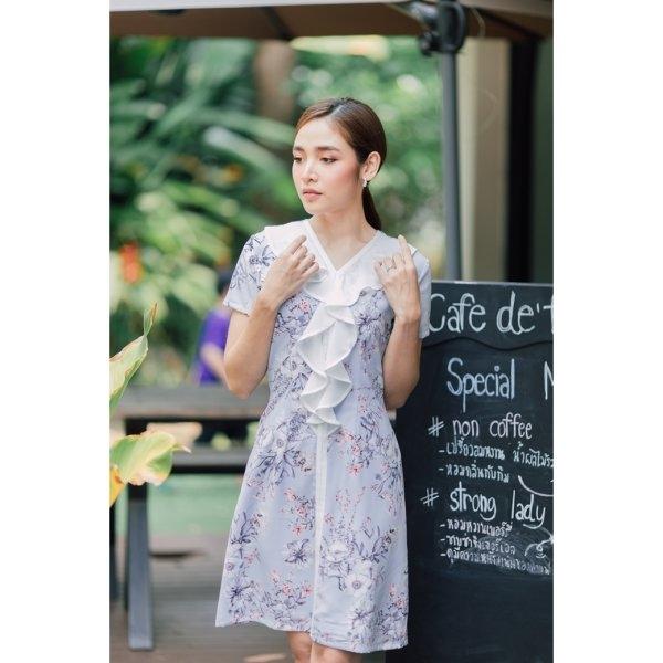 June Ruffled Chiffon Dress