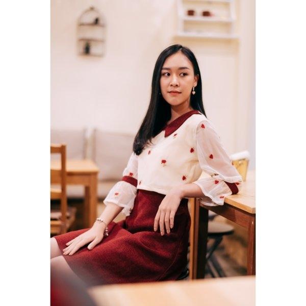 Mercy Tweed Red Dress