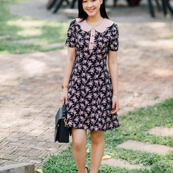 Mira Collar Curved Dress