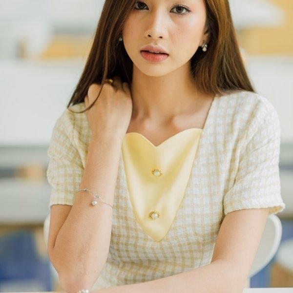 Anna Yellow Tweed Dress