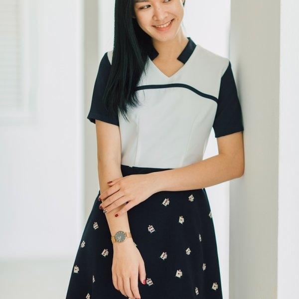 Cara Card Print Dress