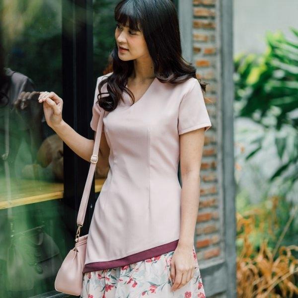 Ruffle Chiffon Pink Dress