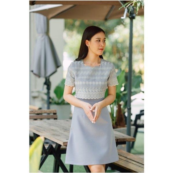 Yara Curved Neck Dress