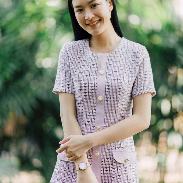 Olender Tweed Button Dress