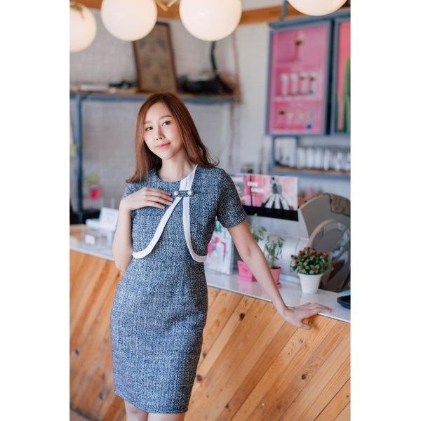 Alecia Wrap Tweed Dress