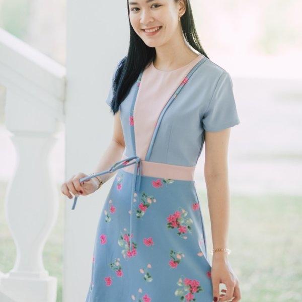 Miki Floral Ribbon Dress