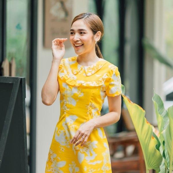 Sally Yellow Collar Dress